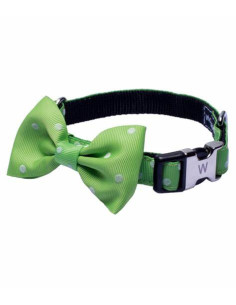 Collier à pois "Noeud Papillon" vert de Wouapy.