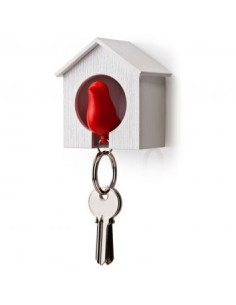 Boite à clés oiseau  rouge "Sparrow Key Ring"de Qualy.