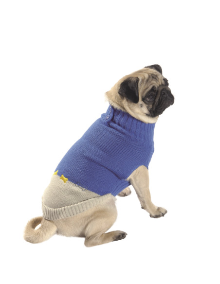 Pullover pour chien"Paris" bleu de Bobby.