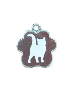 Médaille d'un chat blanc debout de Petitamis.