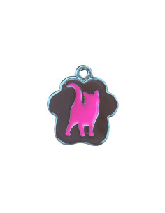 Médaille d'un chat rose debout de Petitamis.