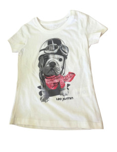 Tee-Shirt pour enfant blanc avec bouledogue de Theo Jasmin. 

Une taille disponible.
