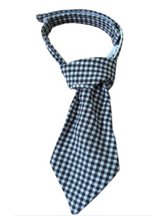 Cravate à carreaux noirs et blancs de la marque Cat in Berlin.