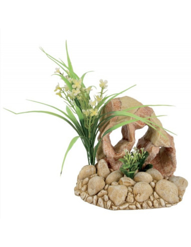 Décoration aquarium roche plantée T3