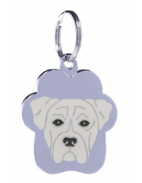 Médaille chien boxer blanc de petitamis
