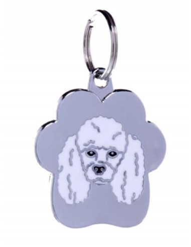 Médaille pour chien "Caniche blanc" de Petitamis.