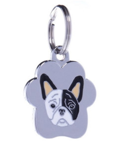 Médaille Bulldog français blanc et noir de petit amis