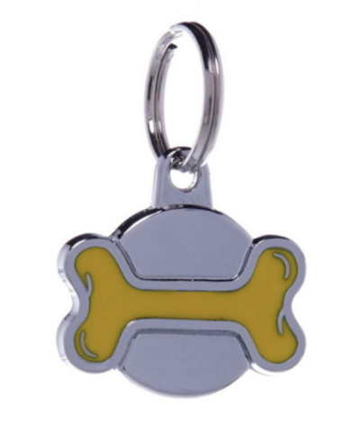 Médaille pour chien os jaune de Petitamis.