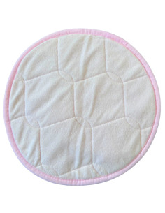 Tapis rond caisse de transport chien et chat 28cm rose