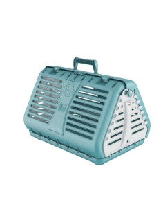 Caisse de transport pliable bleue de rotho pour chat et chien
