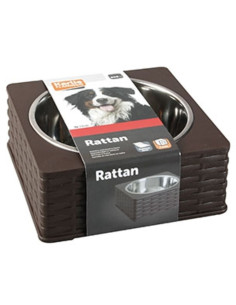 Gamelle pour chien Rattan de Karlie Flamingo.