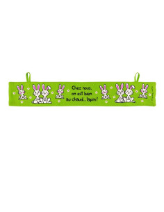 Bas de porte vert "Chaud lapin" de Derrière la porte.