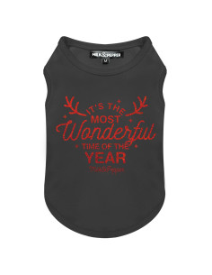 Tee-shirt pour chien gris et rouge "Happy" de Milk & Pepper.
